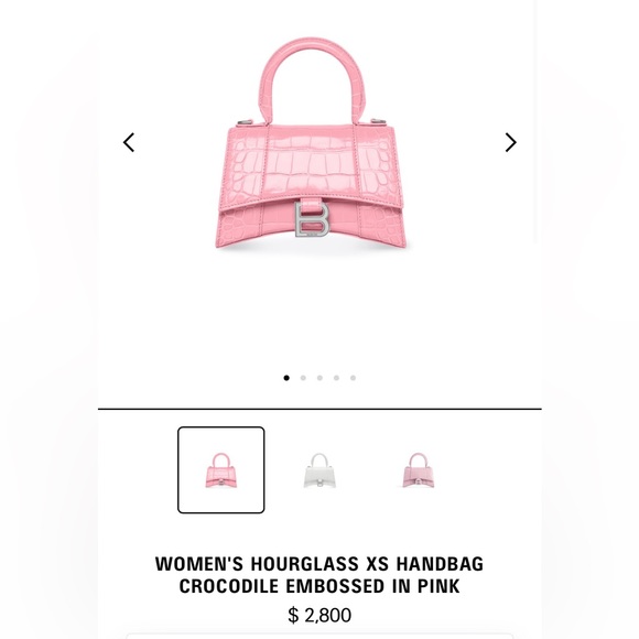 *AUTHENTIC* BALENCIAGA
HOURGLASS | XS | HANDBAG CROCODILE EMBOSSED | PINK - Picture 5 of 11